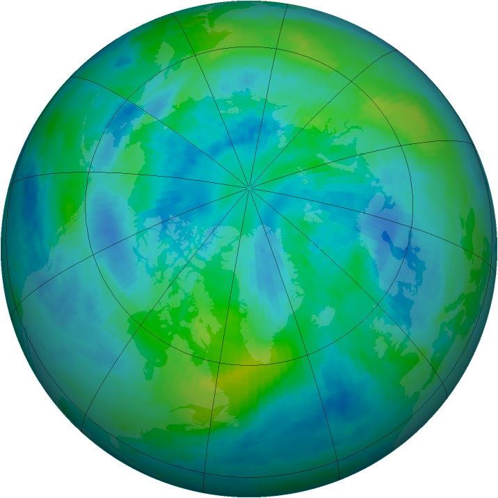 Arctic ozone map for 29 September 2000